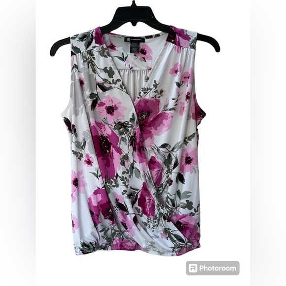 INC International Concepts Tops - INC International Concepts Floral Print Wrap Front Blouse Size Large